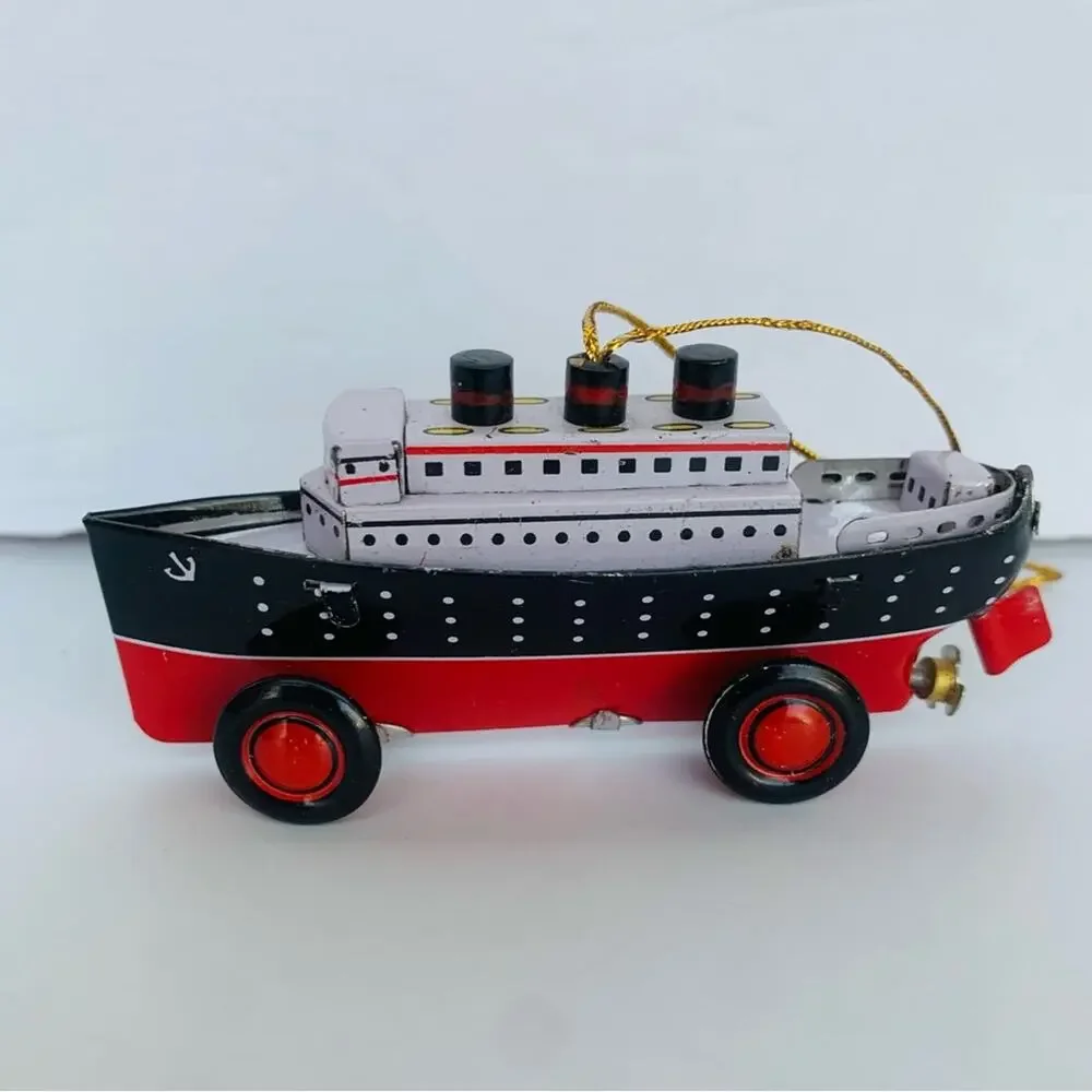 1998 Schylling Tin Ship Ornament